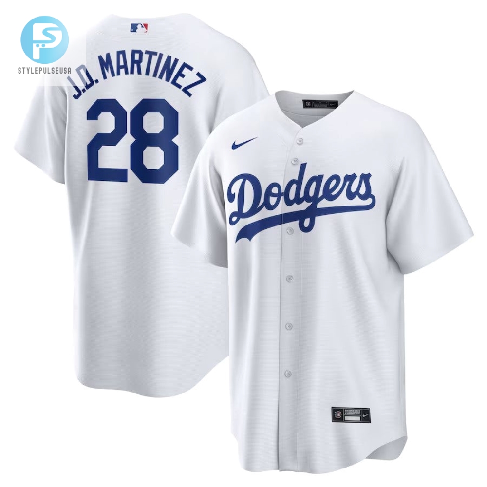 Los Angeles Dodgers 28 Jd Martinez Home Replica Jersey  White 