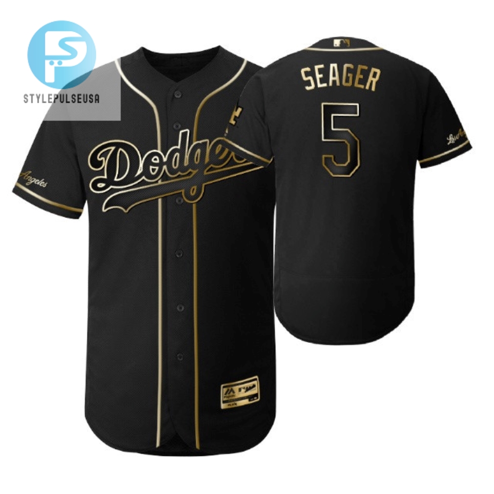 Los Angeles Dodgers 5 Corey Seager Mlb 2019 Golden Brandedition Black Jersey Gift For Dodgers Fans 