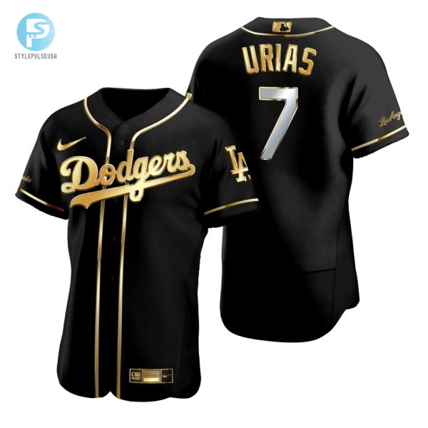 Los Angeles Dodgers 7 Julio Urias Mlb Golden Brandedition Black Jersey Gift For Dodgers Fans stylepulseusa 1