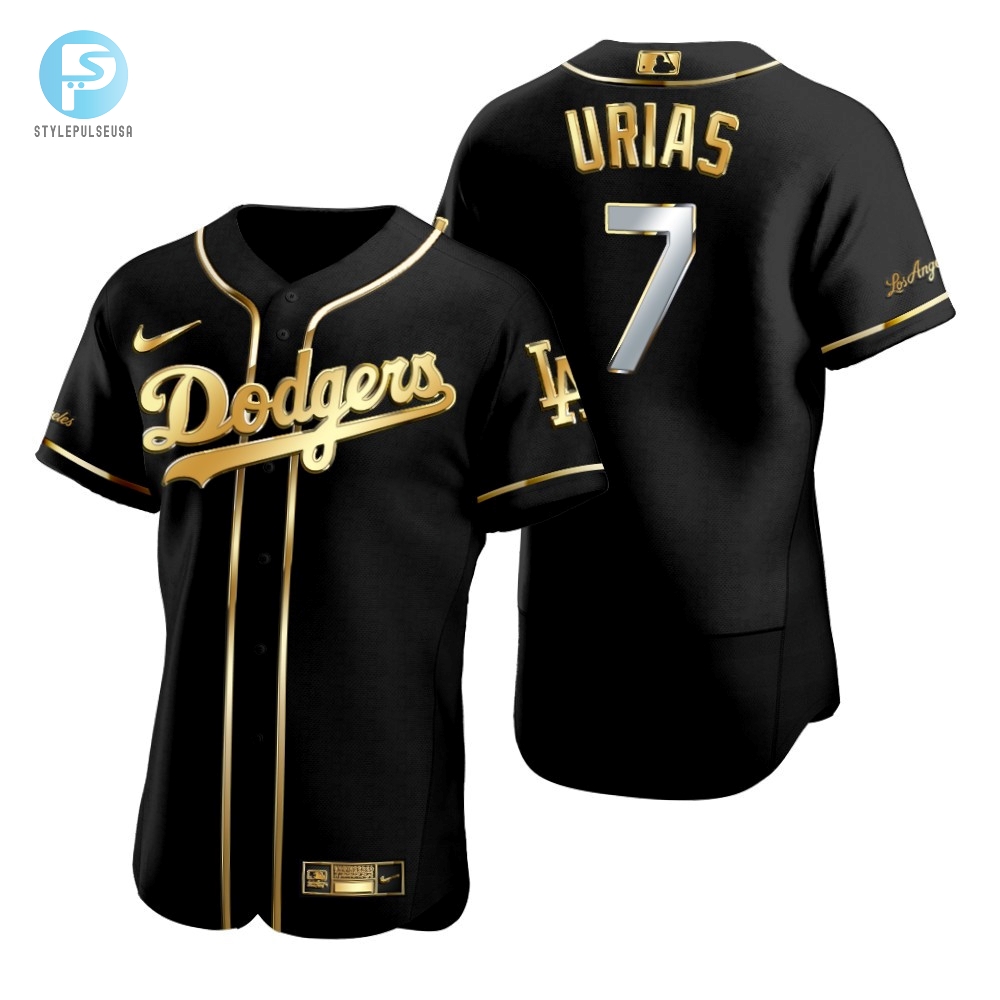 Los Angeles Dodgers 7 Julio Urias Mlb Golden Brandedition Black Jersey Gift For Dodgers Fans 