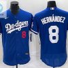 Los Angeles Dodgers 8 Kike Hernandez Jersey Blue stylepulseusa 1