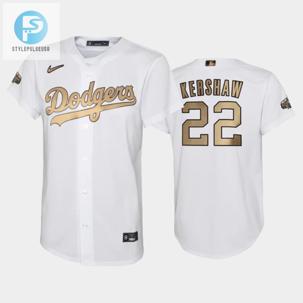 Los Angeles Dodgers 202223 Allstar Game 22 Clayton Kershaw White Youth Jersey 