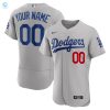 Los Angeles Dodgers Alternate Authentic Custom Patch Jersey Gray Custom Jerseys Mlb stylepulseusa 1