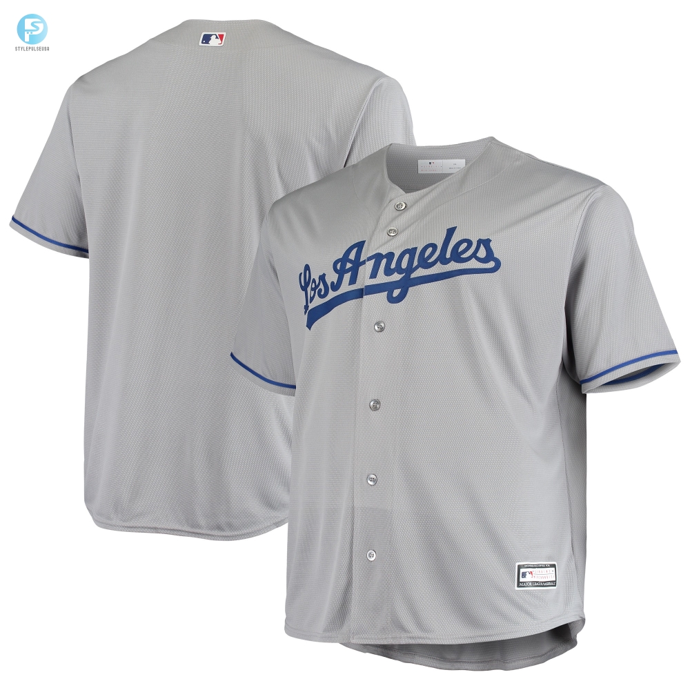 Los Angeles Dodgers Big And Tall Replica Team Jersey Gray Mlb 