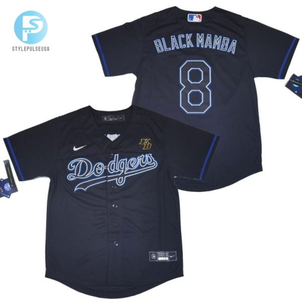 Los Angeles Dodgers Black Mamba Tribute Kobe Bryant 8 2020 Mlb Black Blue Jersey stylepulseusa 1 1