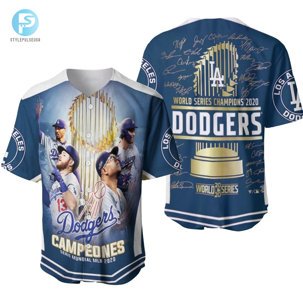 Los Angeles Dodgers Campeones Serie Mundial Mlb 2020 Baseball Jersey 