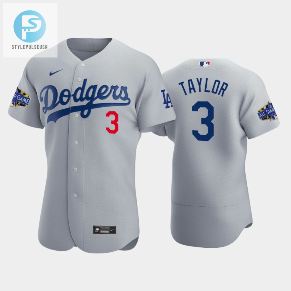 Los Angeles Dodgers Chris Taylor 3 Alternate Gray 202223 Allstar Game Jersey 