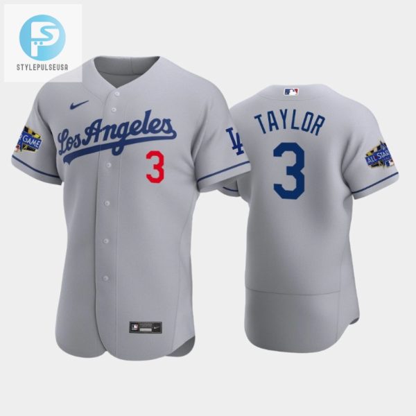 Los Angeles Dodgers Chris Taylor 3 Road Gray 202223 Allstar Game Jersey stylepulseusa 1 1