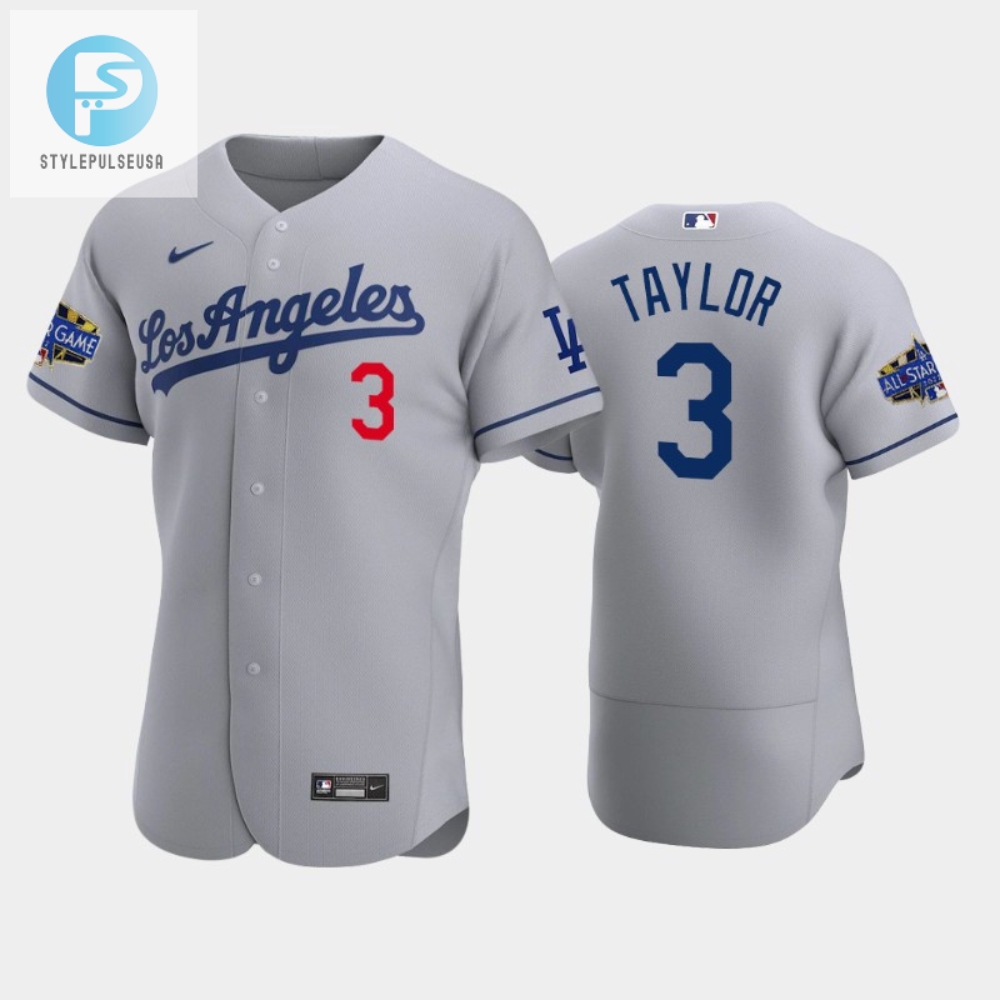 Los Angeles Dodgers Chris Taylor 3 Road Gray 202223 Allstar Game Jersey 