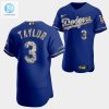 Los Angeles Dodgers Chris Taylor Royal Jersey 3 Golden Diamond 20222323 Uniform stylepulseusa 1