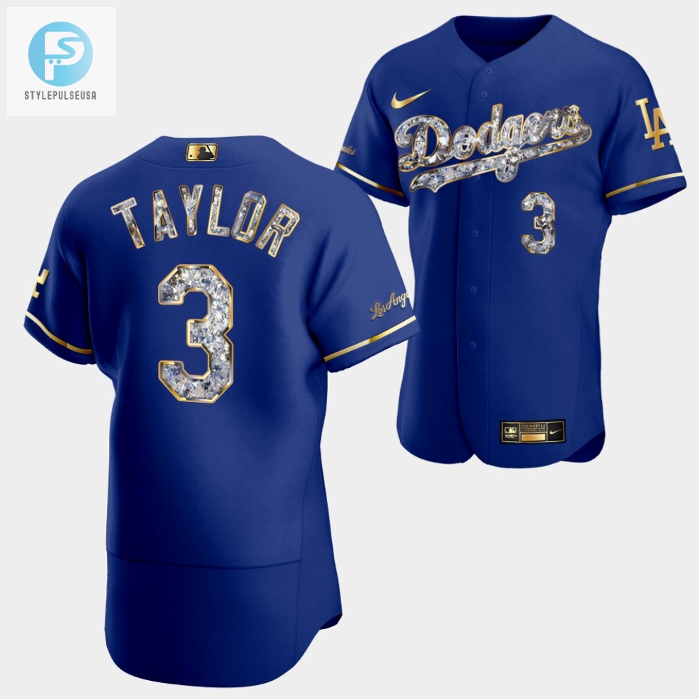 Los Angeles Dodgers Chris Taylor Royal Jersey 3 Golden Diamond 20222323 Uniform 