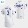 Los Angeles Dodgers Chris Taylor White Jersey 3 Jackie Robinson 75Th Anniversary 202223 Uniform stylepulseusa 1