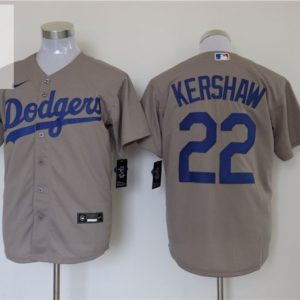 Los Angeles Dodgers Clayton Kershaw 22 2020 Mlb Grey Jersey stylepulseusa 1 1