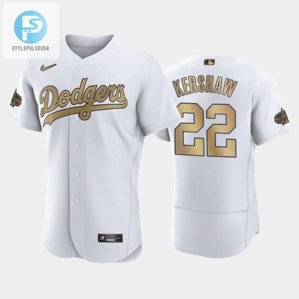 Los Angeles Dodgers Clayton Kershaw 22 202223 Allstar Game White Jersey stylepulseusa 1