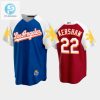 Los Angeles Dodgers Clayton Kershaw 22 202223 Royal Red Filipino Heritage Night Jersey stylepulseusa 1