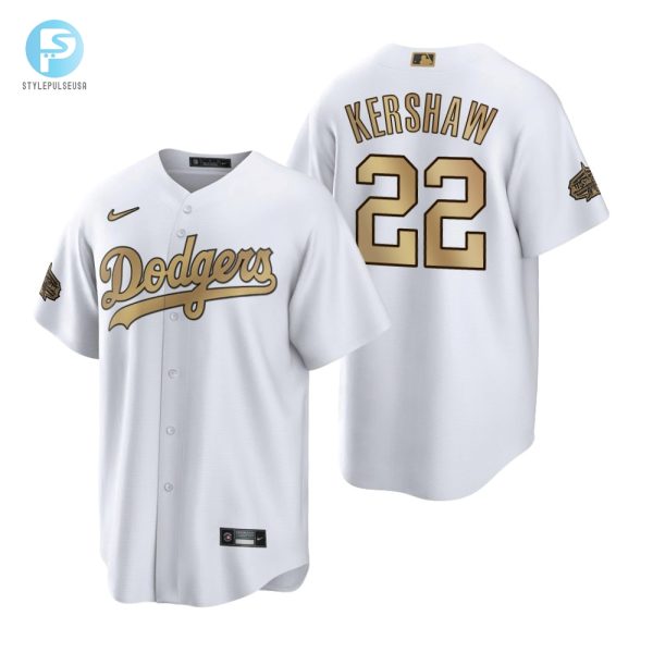 Los Angeles Dodgers Clayton Kershaw White 202223 Allstar Game Jersey stylepulseusa 1 1