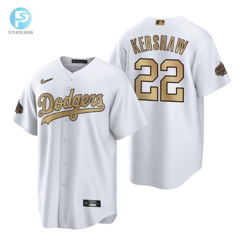 Los Angeles Dodgers Clayton Kershaw White 202223 Allstar Game Jersey 