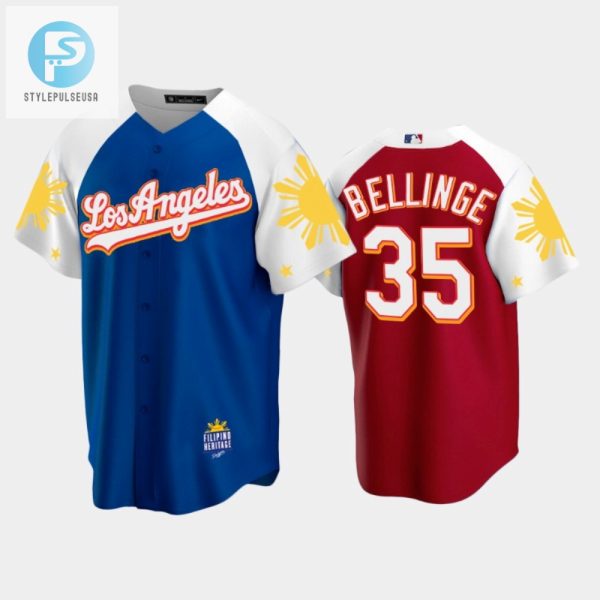 Los Angeles Dodgers Cody Bellinger 35 202223 Royal Red Filipino Heritage Night Jersey stylepulseusa 1