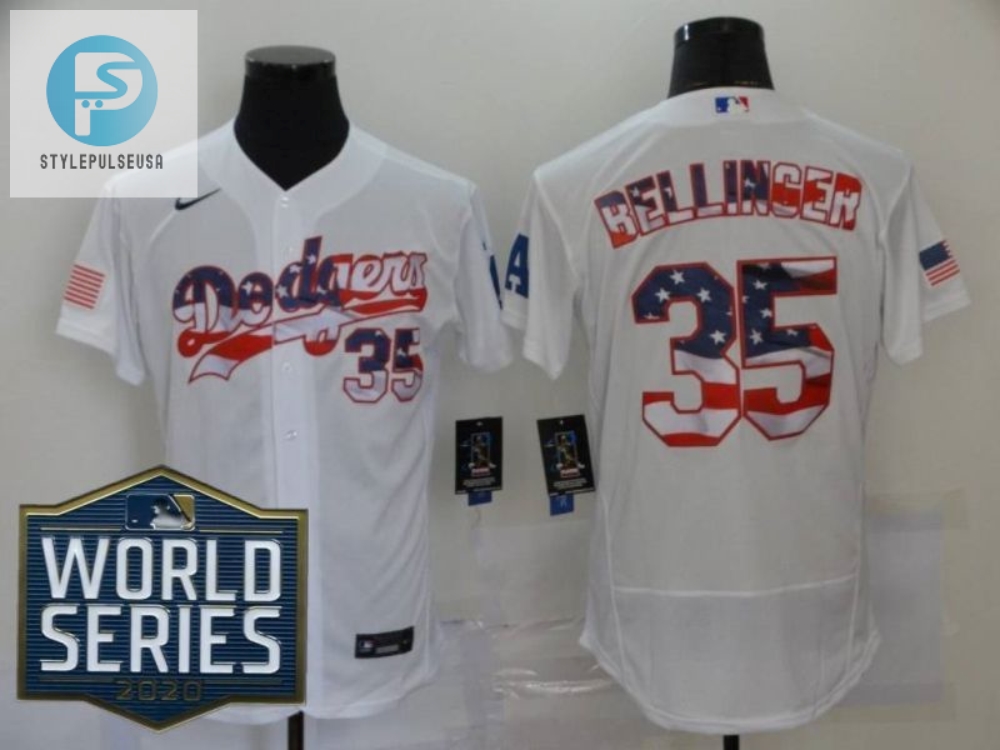 Los Angeles Dodgers Cody Bellinger35 2020 Mlb American Flag White Jersey 