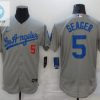 Los Angeles Dodgers Corey Seager 5 2020 Mlb Grey Jersey stylepulseusa 1