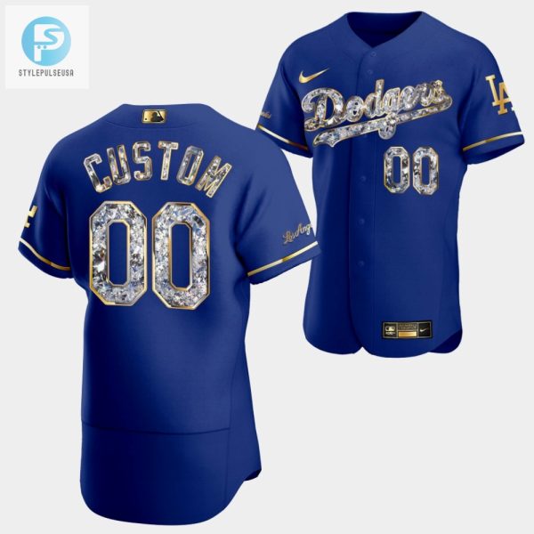 Los Angeles Dodgers Custom Royal Jersey 00 Golden Diamond 20222323 Uniform stylepulseusa 1