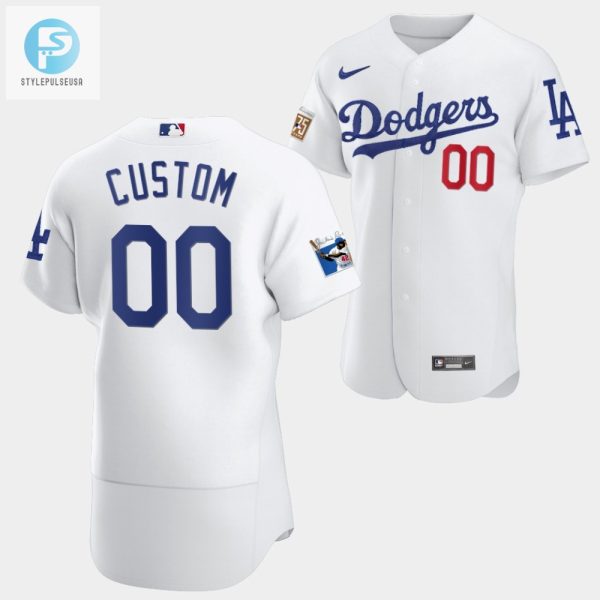 Los Angeles Dodgers Custom White Jersey 00 Jackie Robinson 75Th Anniversary 202223 Uniform stylepulseusa 1 1