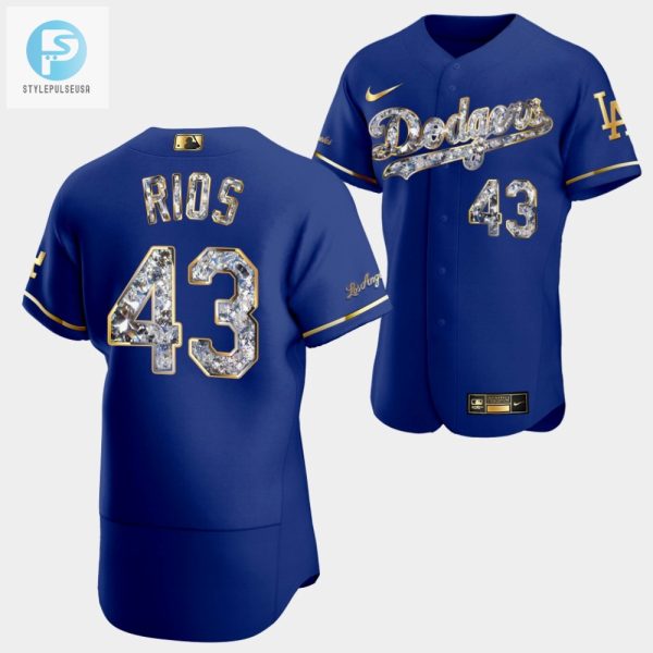 Los Angeles Dodgers Edwin Rios Royal Jersey 43 Golden Diamond 20222323 Uniform stylepulseusa 1 1