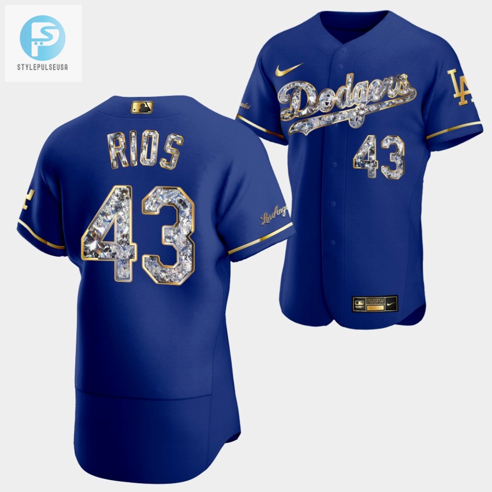 Los Angeles Dodgers Edwin Rios Royal Jersey 43 Golden Diamond 20222323 Uniform 