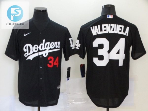 Los Angeles Dodgers Fernando Valenzuela 34 2020 Mlb Black Jersey stylepulseusa 1