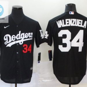 Los Angeles Dodgers Fernando Valenzuela 34 2020 Mlb Black Jersey stylepulseusa 1 1