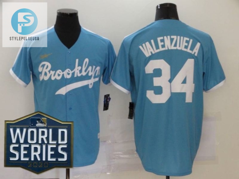 Los Angeles Dodgers Fernando Valenzuela 34 2020 Mlb Blue Jersey 