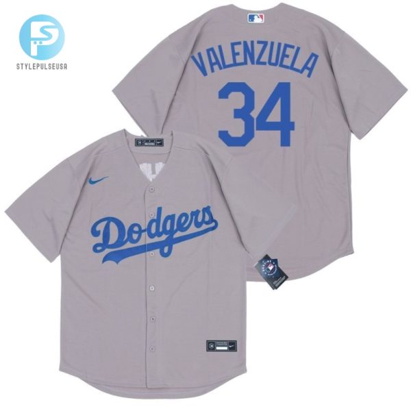 Los Angeles Dodgers Fernando Valenzuela 34 2020 Mlb Grey Jersey stylepulseusa 1