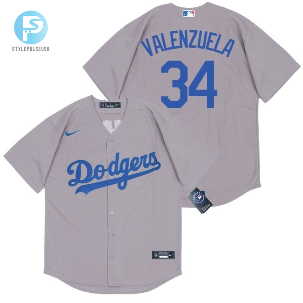 Los Angeles Dodgers Fernando Valenzuela 34 2020 Mlb Grey Jersey 