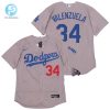 Los Angeles Dodgers Fernando Valenzuela 34 2020 Mlb Light Grey Jersey stylepulseusa 1