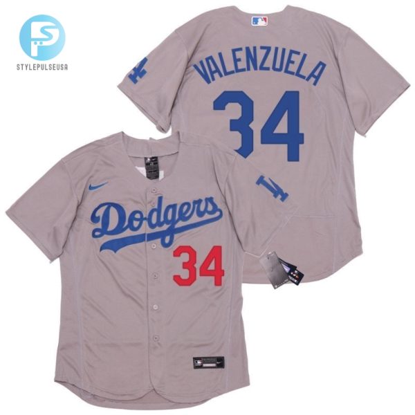 Los Angeles Dodgers Fernando Valenzuela 34 2020 Mlb Light Grey Jersey stylepulseusa 1 1