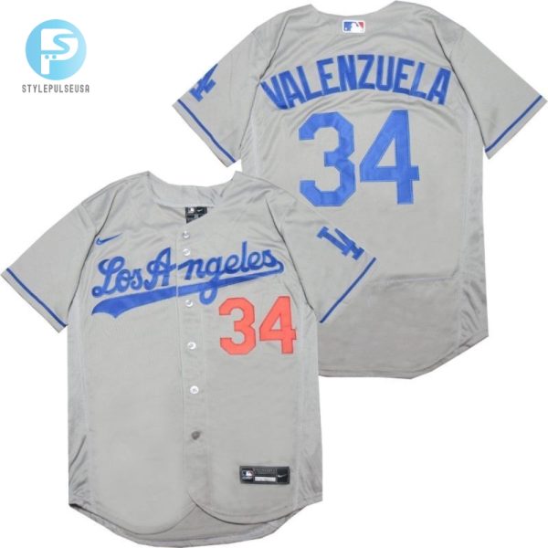 Los Angeles Dodgers Fernando Valenzuela 34 2020 Mlb Silver Jersey stylepulseusa 1 1