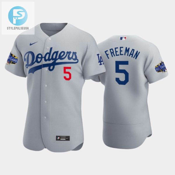 Los Angeles Dodgers Freddie Freeman 5 Alternate Gray 202223 Allstar Game Jersey stylepulseusa 1