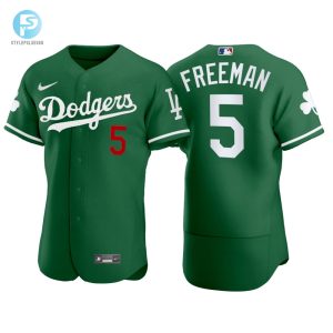 Los Angeles Dodgers Freddie Freeman 5 Mlb Player Green Jersey Gift For Dodgers Fans stylepulseusa 1 1