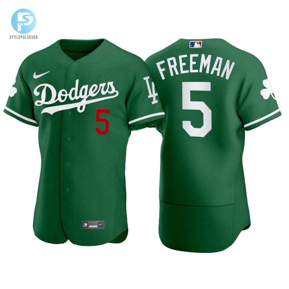 Los Angeles Dodgers Freddie Freeman 5 Mlb Player Green Jersey Gift For Dodgers Fans 