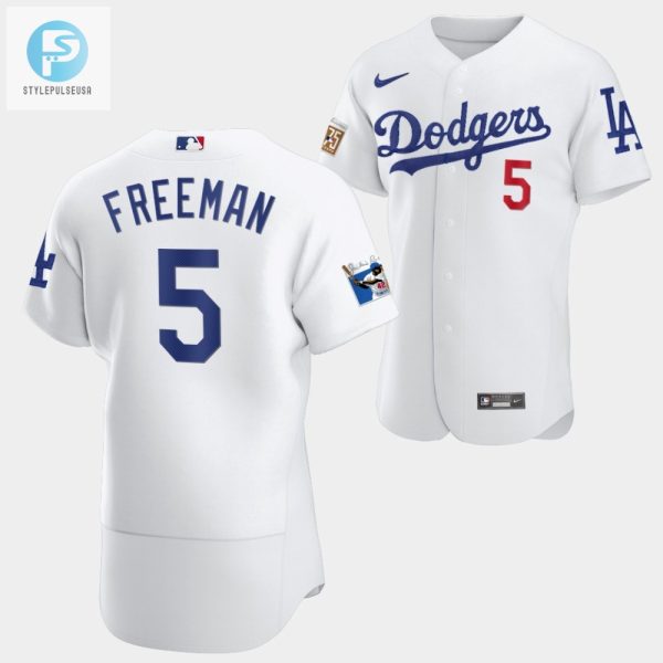 Los Angeles Dodgers Freddie Freeman White Jersey 5 Jackie Robinson 75Th Anniversary 202223 Uniform stylepulseusa 1 1