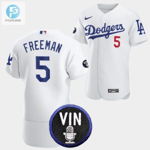 Los Angeles Dodgers Honor Vin Scully Freddie Freeman Commemorative Patch Jersey White stylepulseusa 1 1