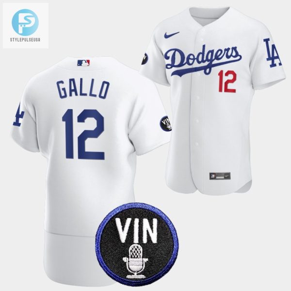 Los Angeles Dodgers Honor Vin Scully Joey Gallo Commemorative Patch Jersey White stylepulseusa 1 1