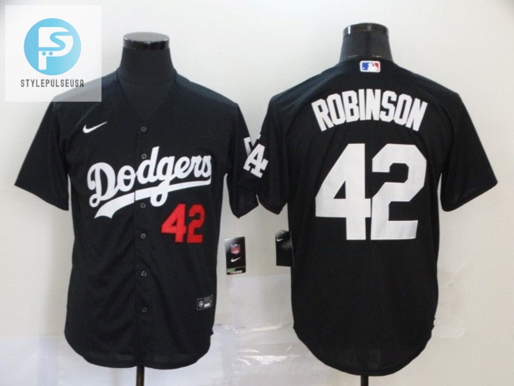 Los Angeles Dodgers Jackie Robinson 42 2020 Mlb Black Jersey A1 