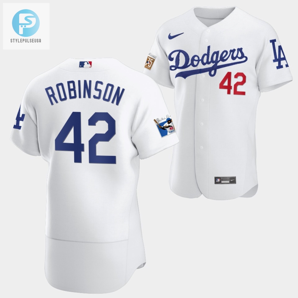 Los Angeles Dodgers Jackie Robinson White Jersey 42 75Th Anniversary 202223 Uniform stylepulseusa 1