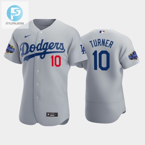 Los Angeles Dodgers Justin Turner 10 Alternate Gray 202223 Allstar Game Jersey stylepulseusa 1 1