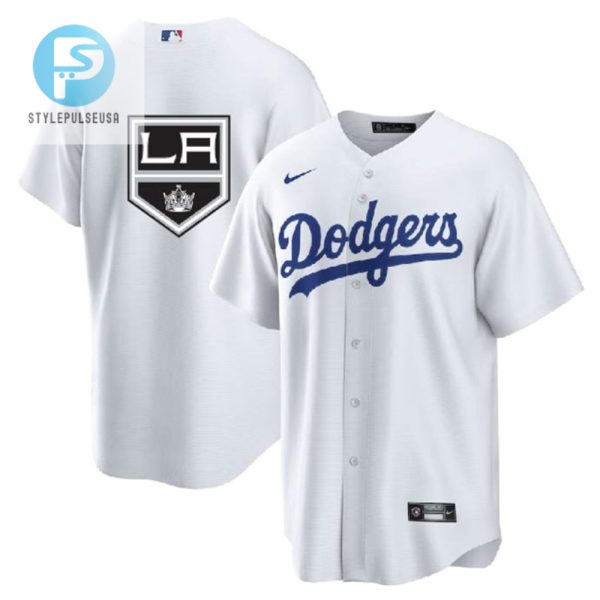 Los Angeles Dodgers Kings White Cool Base Stitched Jersey stylepulseusa 1