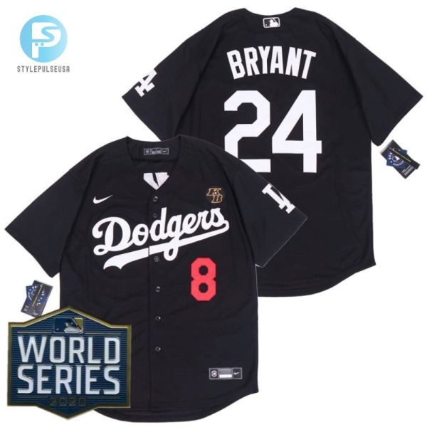 Los Angeles Dodgers Kobe Bryant 24 2020 Mlb Black Jersey stylepulseusa 1