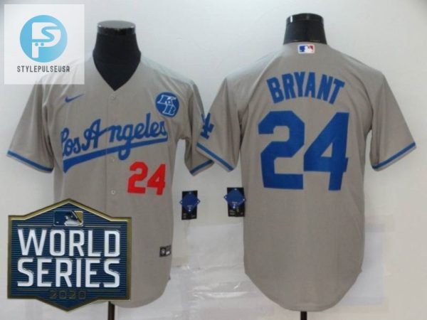 Los Angeles Dodgers Kobe Bryant 24 2020 Mlb Grey Jersey stylepulseusa 1