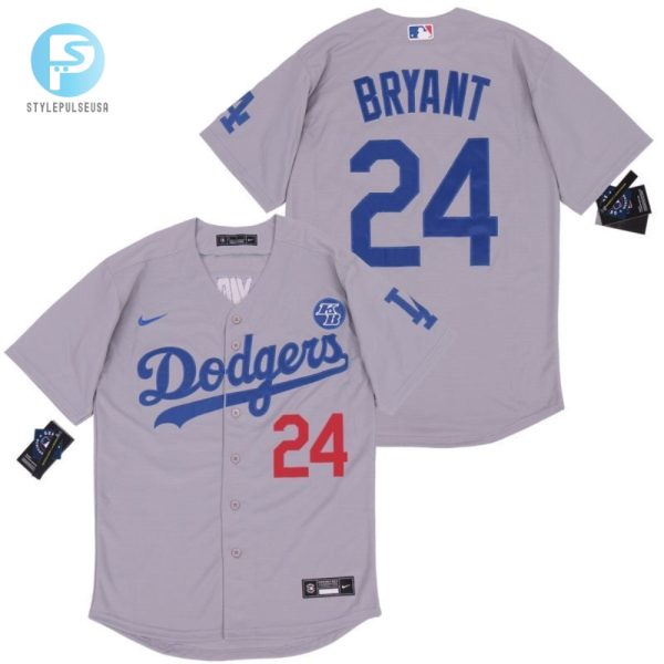 Los Angeles Dodgers Kobe Bryant 24 2020 Mlb Light Grey Jersey stylepulseusa 1