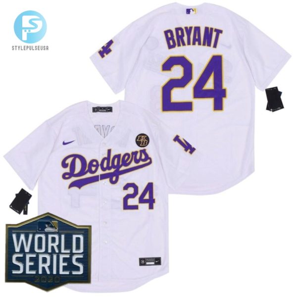 Los Angeles Dodgers Kobe Bryant 24 2020 Mlb White Jersey stylepulseusa 1